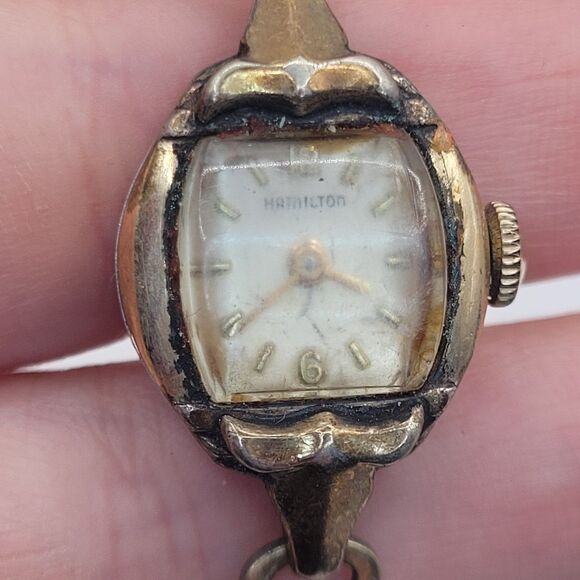 Vintage Hamilton 10k RGP Bezel GF Band Mechanical 17 Jewels Watch - For Parts - Picture 2 of 6